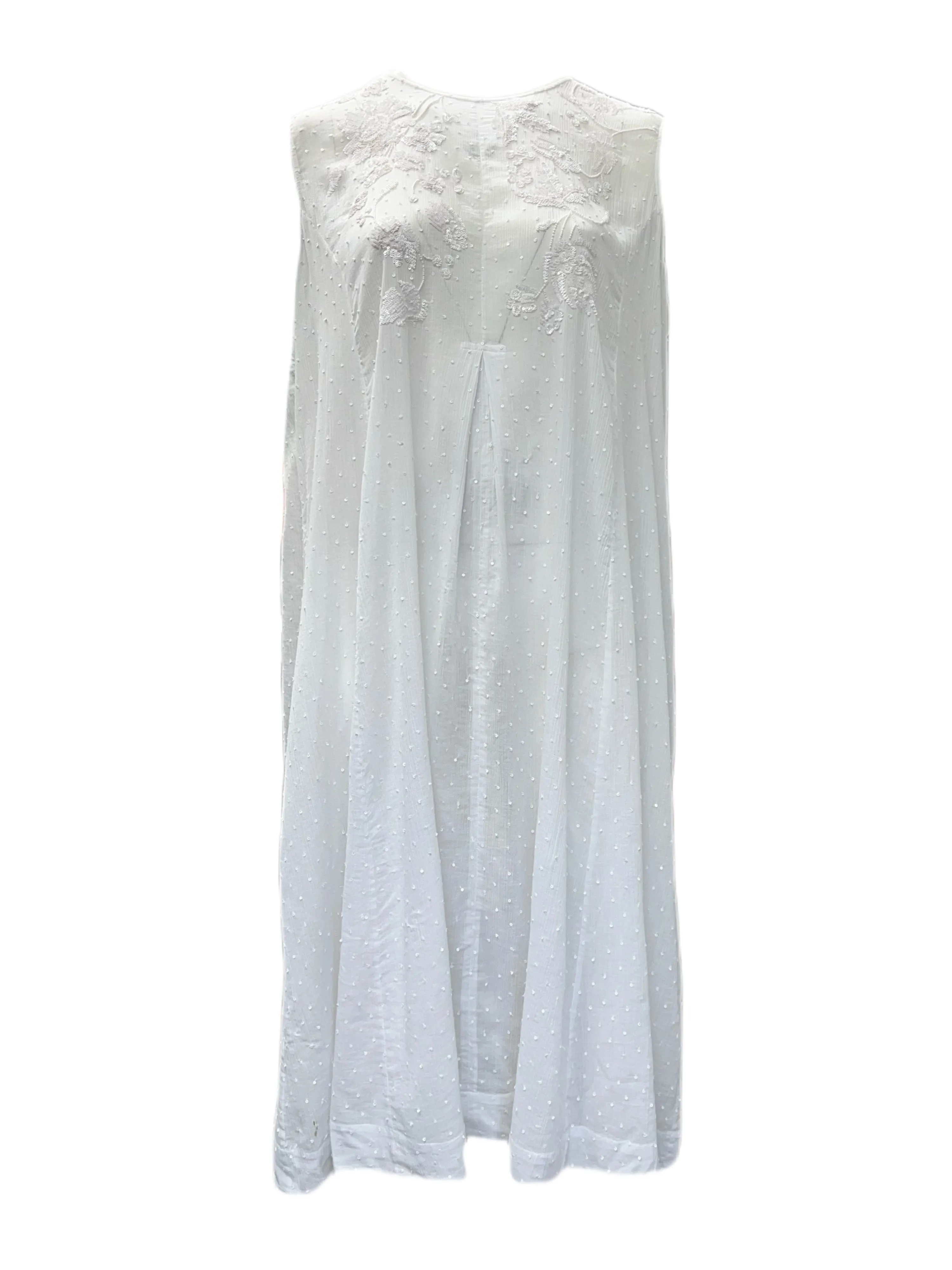Marina Rinaldi Women's White Decorato Cotton Sequined Maxi Dress Size 22W/31