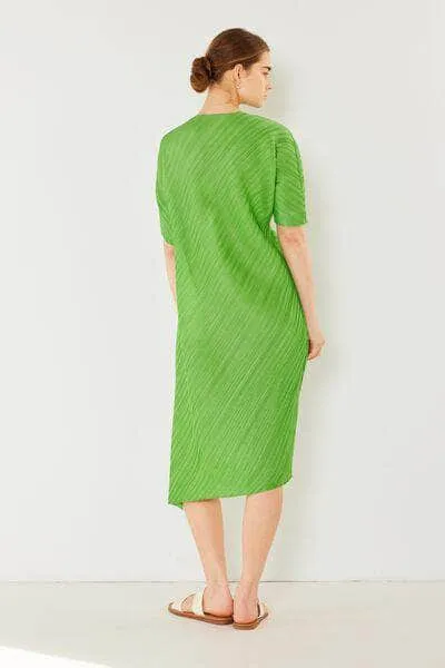 Marina West Swim Pleated Dolman Sleeve Dress