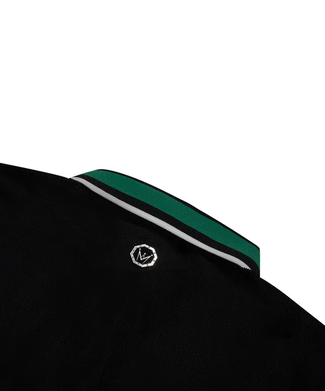 MEASPHERA MEN LOOSE-FIT POLO SHIRT - BLACK