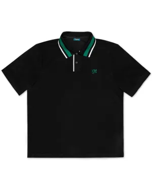 MEASPHERA MEN LOOSE-FIT POLO SHIRT - BLACK