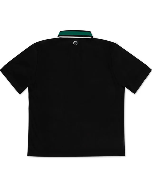 MEASPHERA MEN LOOSE-FIT POLO SHIRT - BLACK