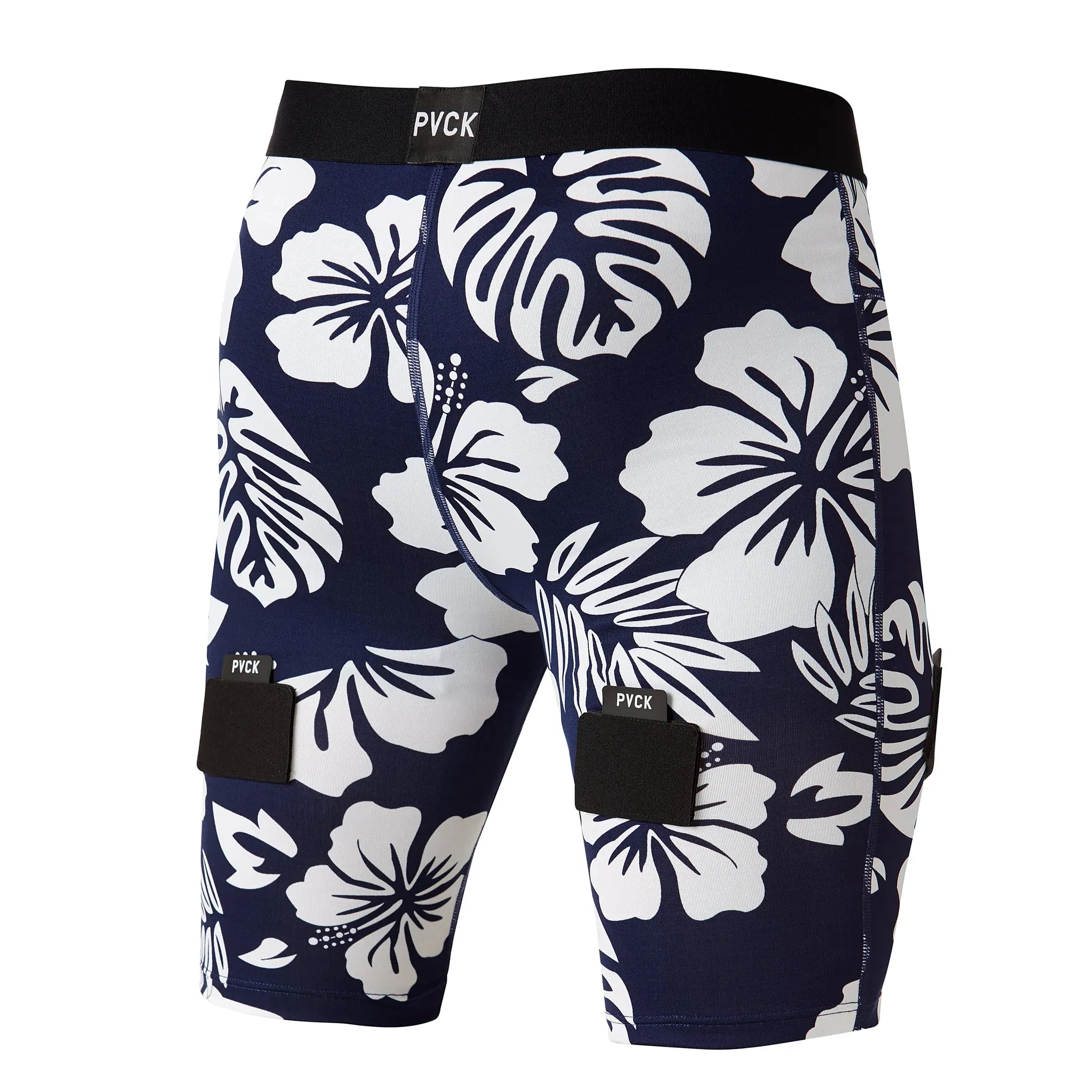 Men's Compression Jock Short - Navy Hawaiian