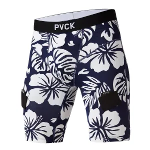 Men's Compression Jock Short - Navy Hawaiian