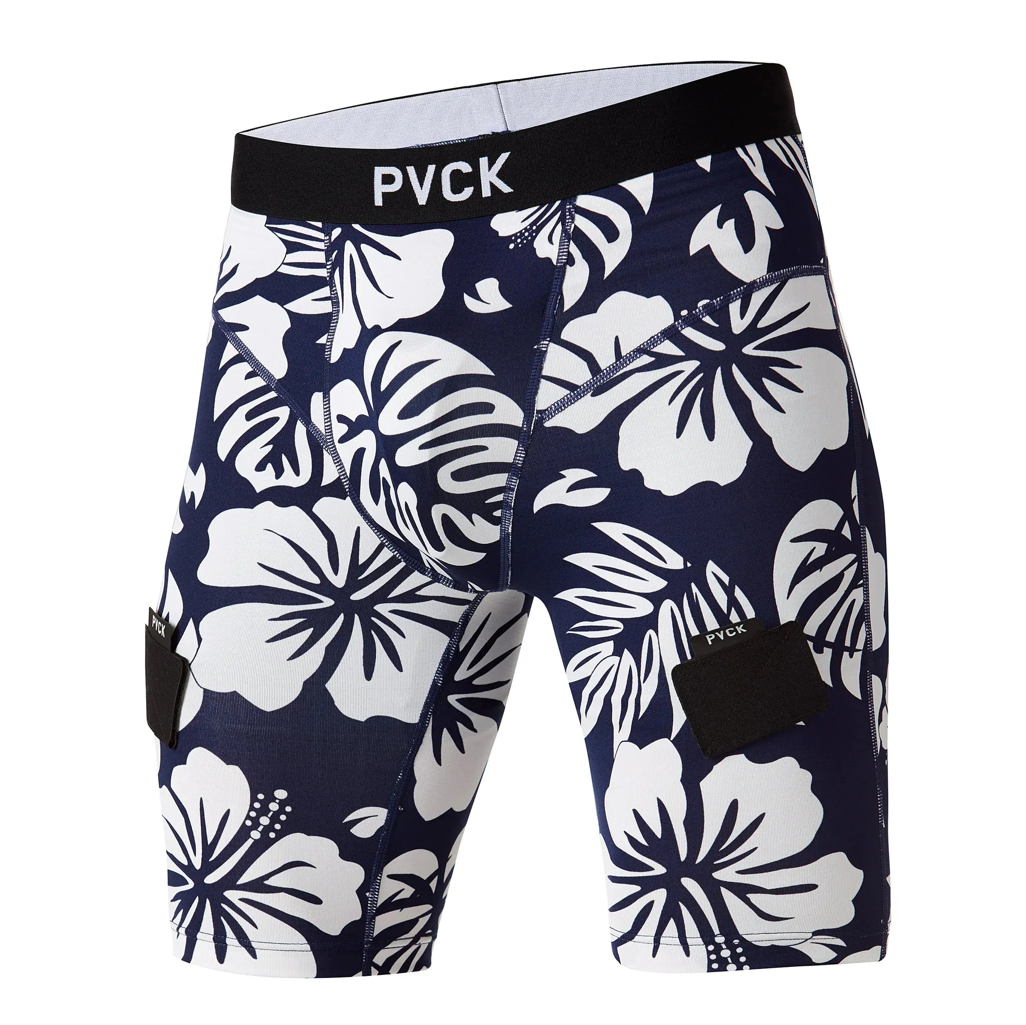 Men's Compression Jock Short - Navy Hawaiian