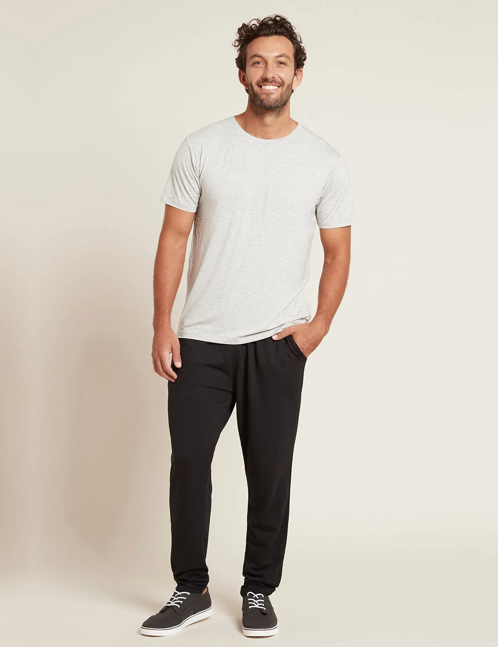 Men's Crew Neck T-shirt - Light Grey Marl