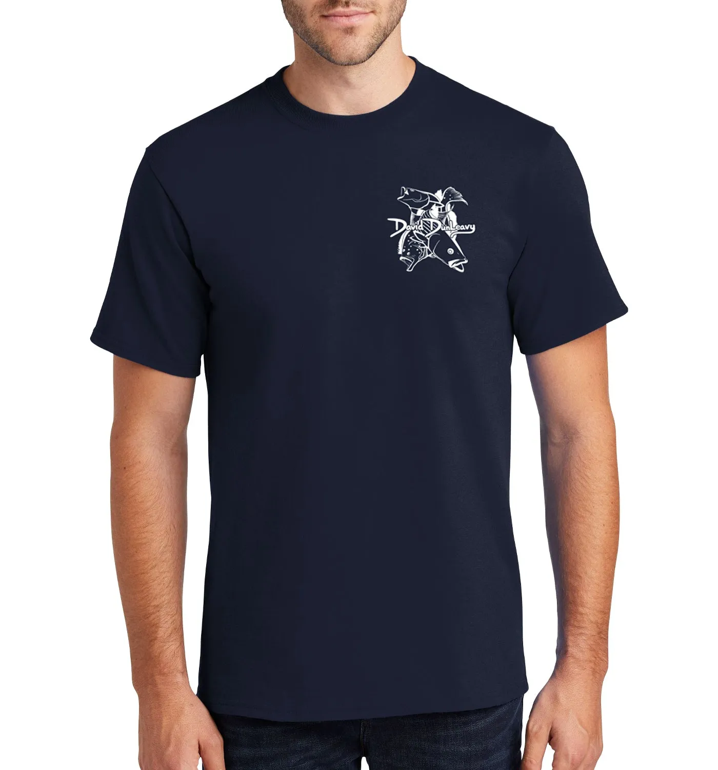 Men's Inshore Slam Short Sleeve Navy Cotton T-Shirt