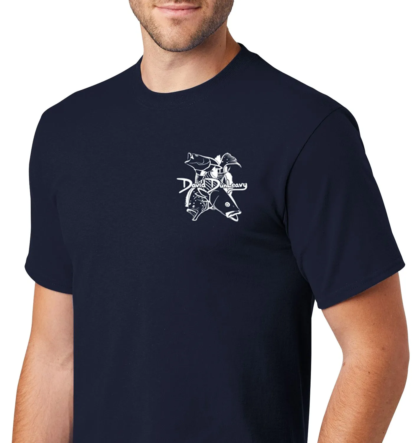 Men's Inshore Slam Short Sleeve Navy Cotton T-Shirt