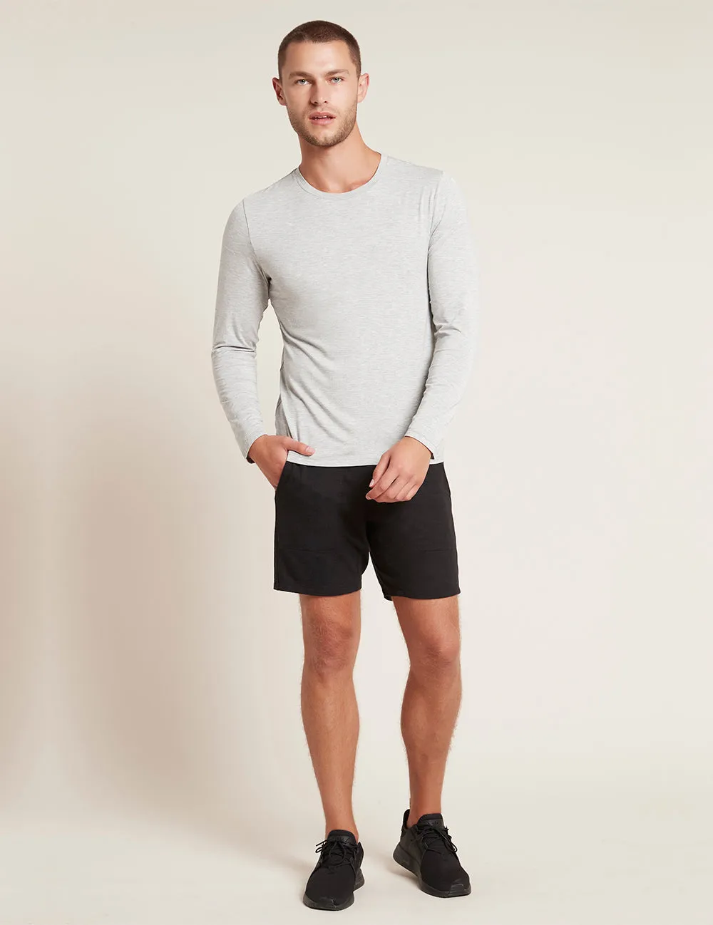 Men's Long Sleeve Crew Neck T-Shirt - Light Marl