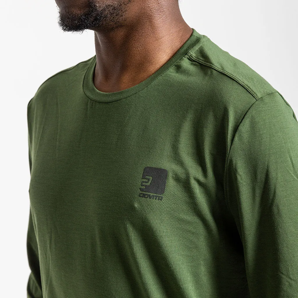 Men's Long Sleeve Merino T Shirt (Olive)