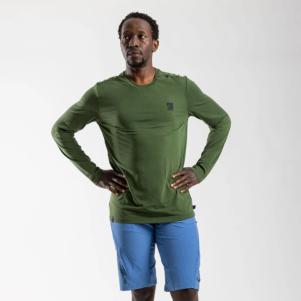 Men's Long Sleeve Merino T Shirt (Olive)