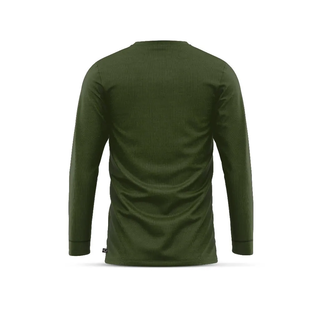 Men's Long Sleeve Merino T Shirt (Olive)