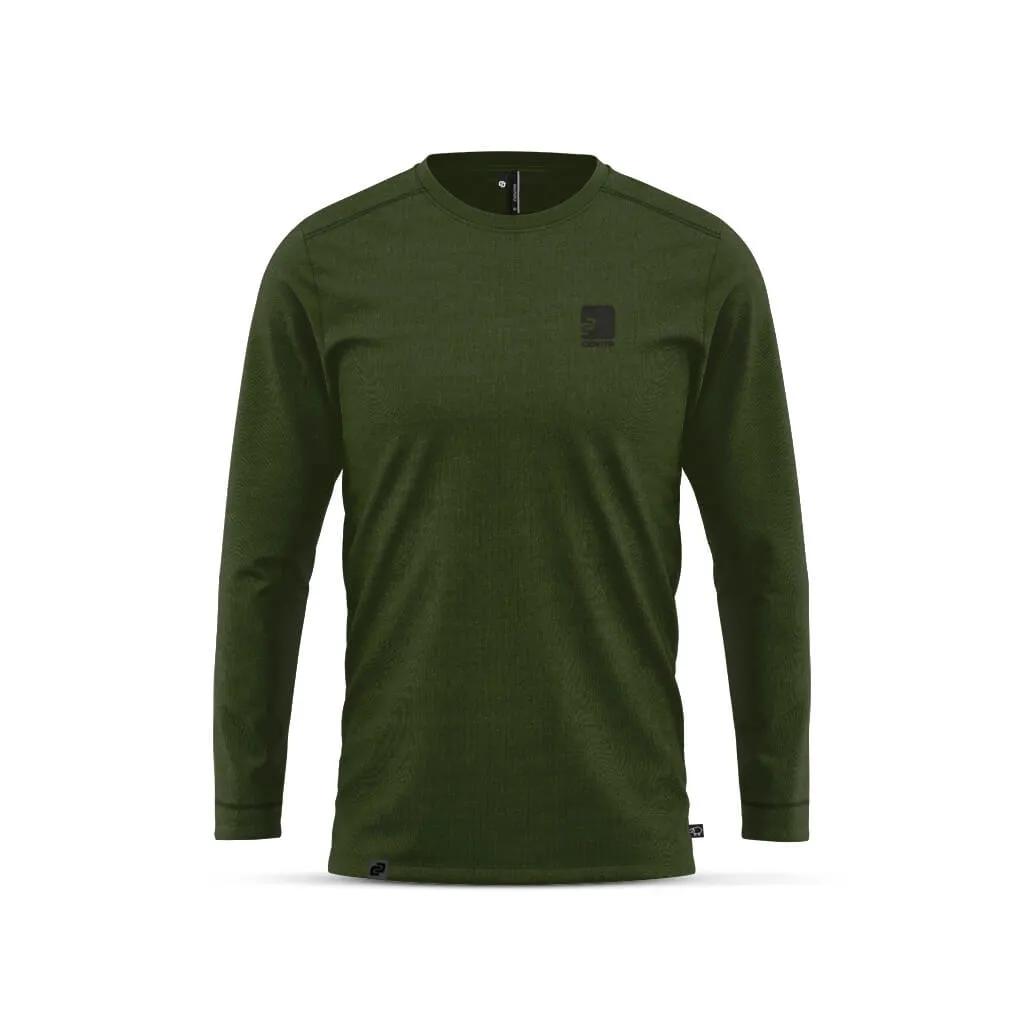 Men's Long Sleeve Merino T Shirt (Olive)