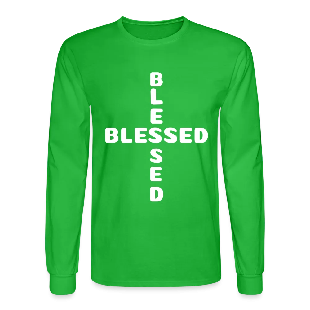 Men's Long Sleeve T-Shirt stating that I am Blessed