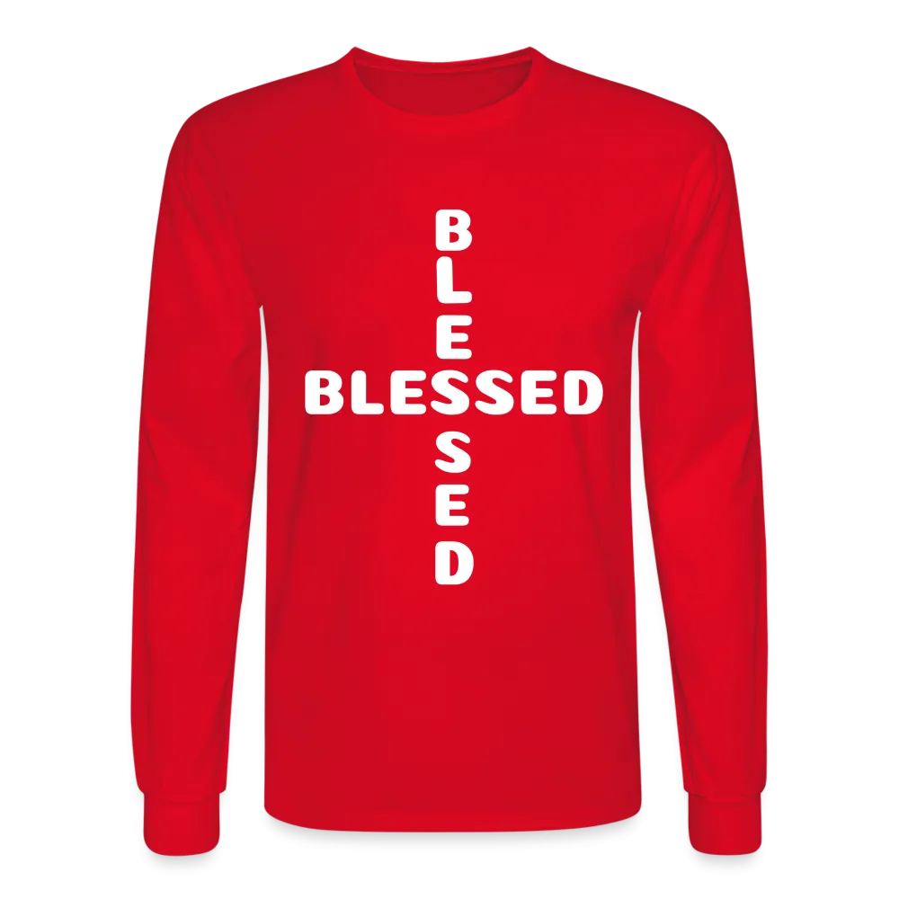 Men's Long Sleeve T-Shirt stating that I am Blessed