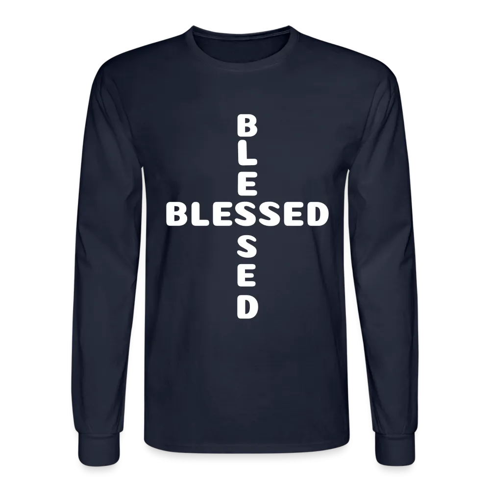 Men's Long Sleeve T-Shirt stating that I am Blessed