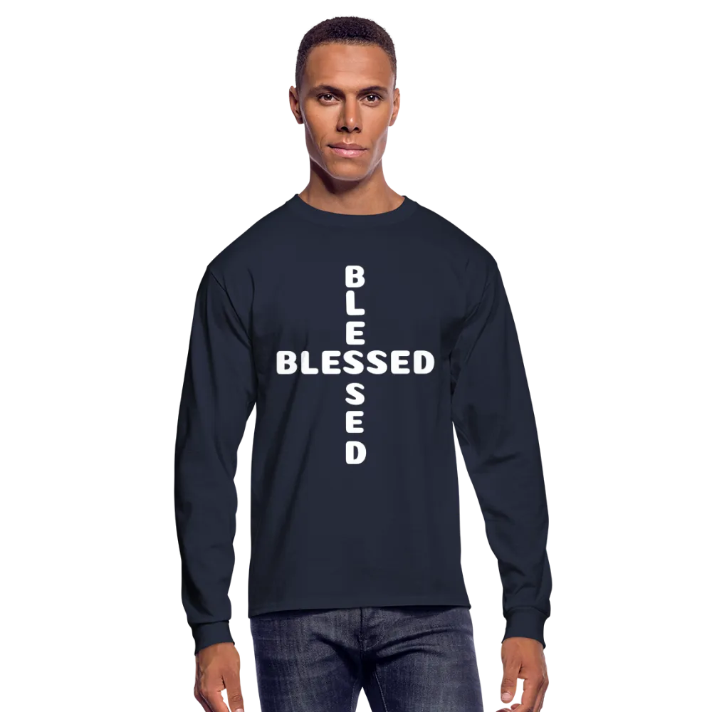 Men's Long Sleeve T-Shirt stating that I am Blessed