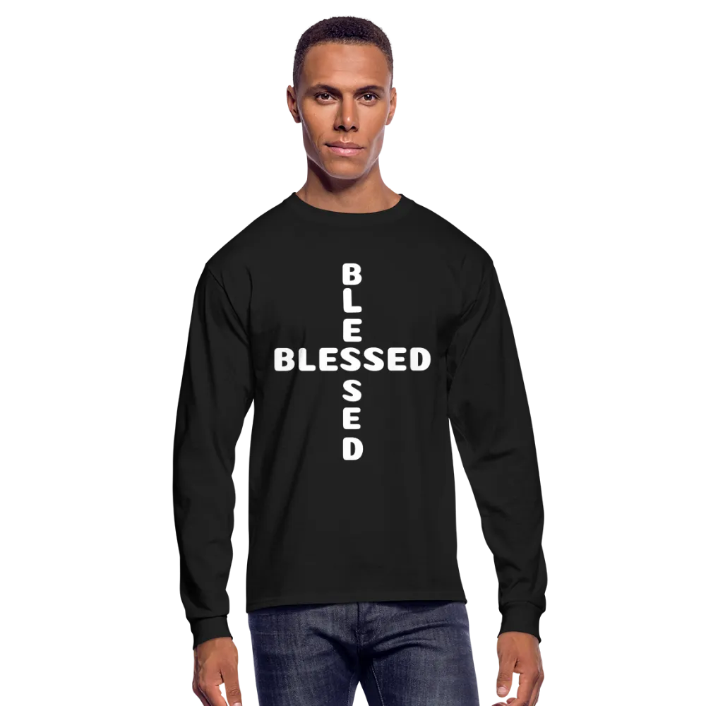 Men's Long Sleeve T-Shirt stating that I am Blessed