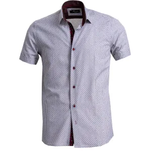Mens Short Sleeve Button up Shirts - Tailored Slim Fit Cotton Dress Shirts