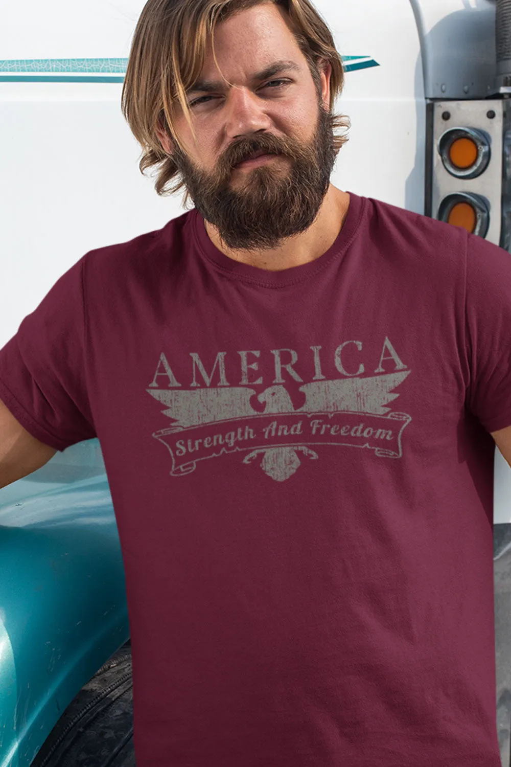 Men's T-Shirt - America Strength And Freedom (Made in the USA)
