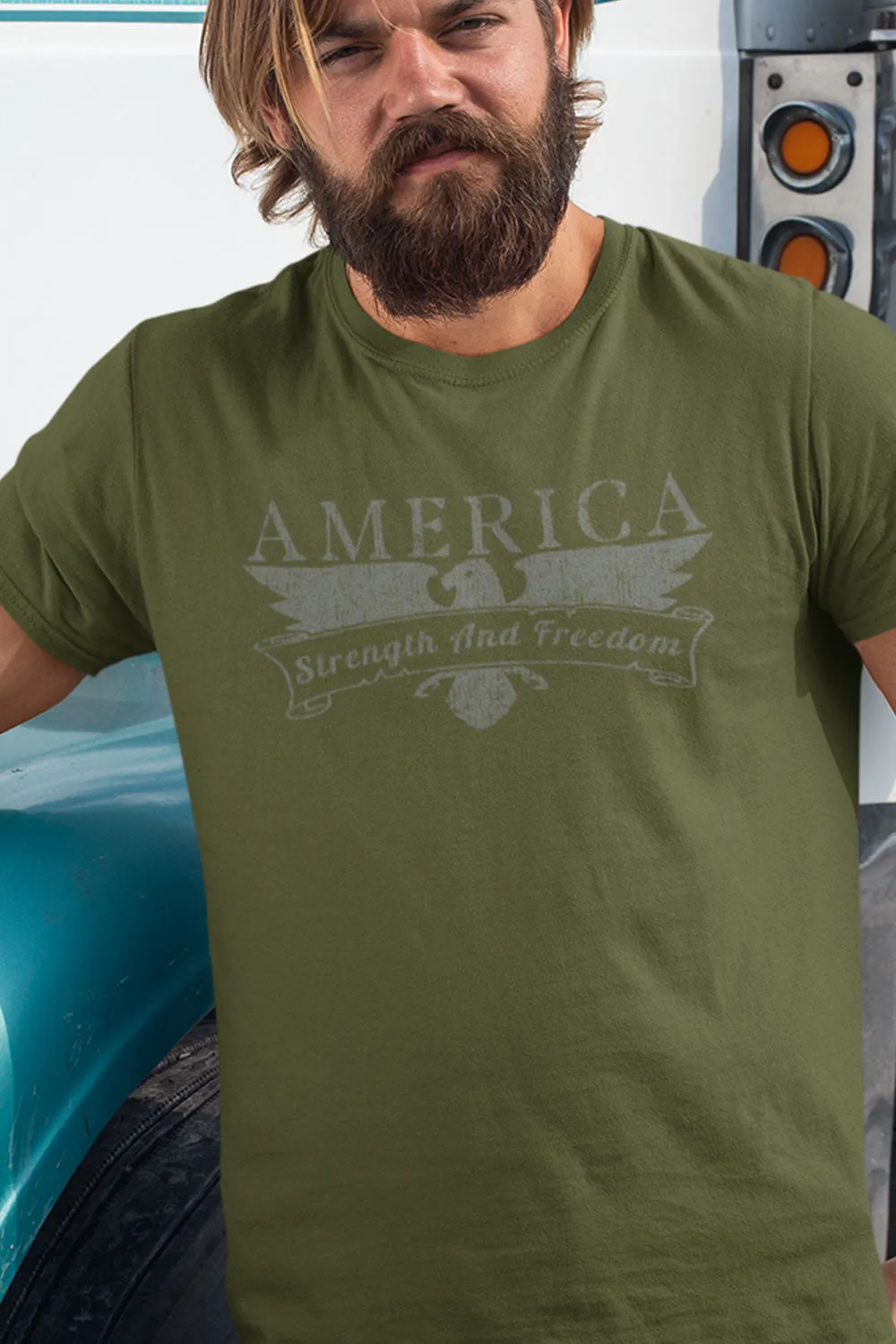 Men's T-Shirt - America Strength And Freedom (Made in the USA)