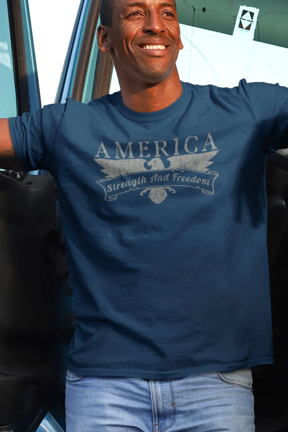 Men's T-Shirt - America Strength And Freedom (Made in the USA)