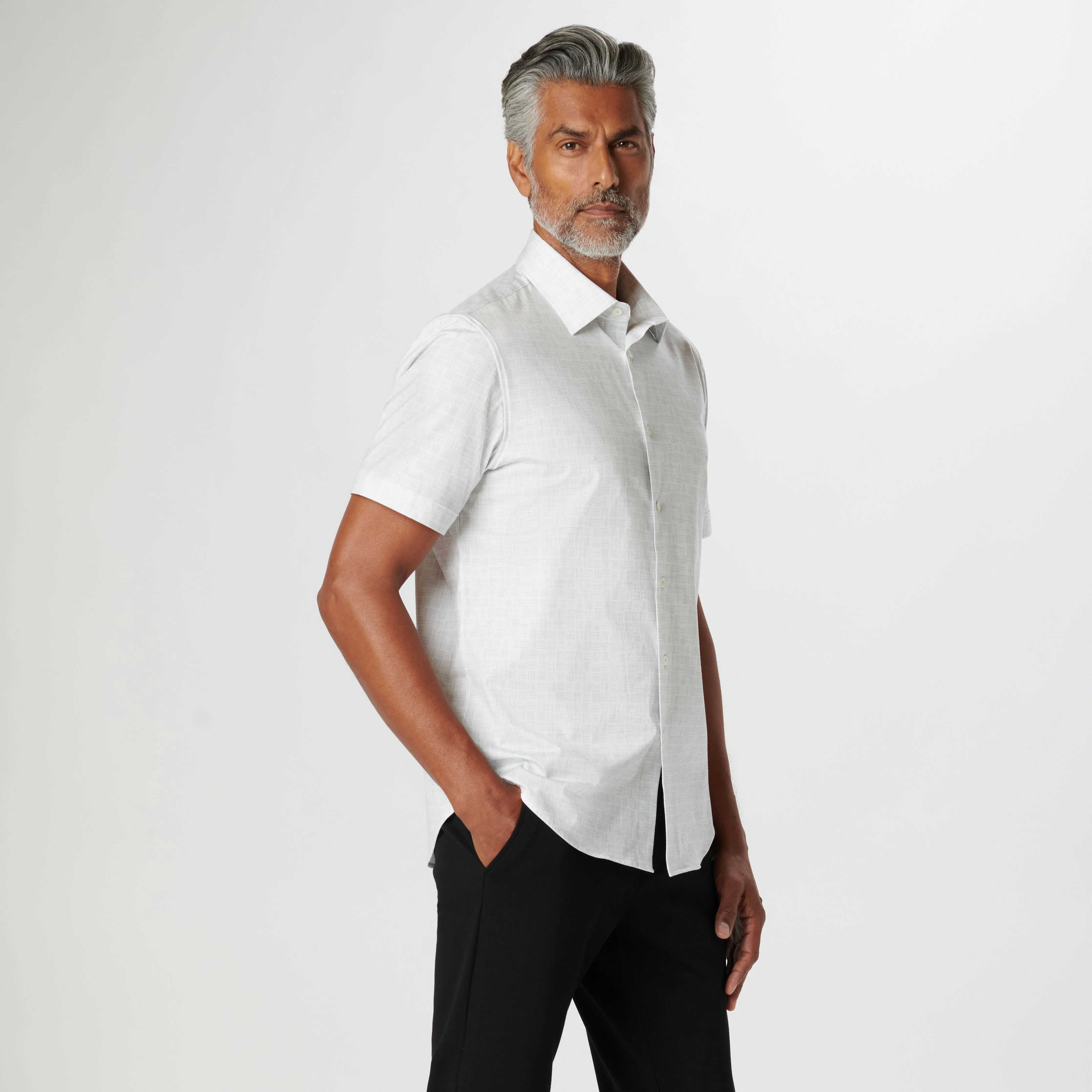 Miles Asymmetric Check OoohCotton Short Sleeve Shirt