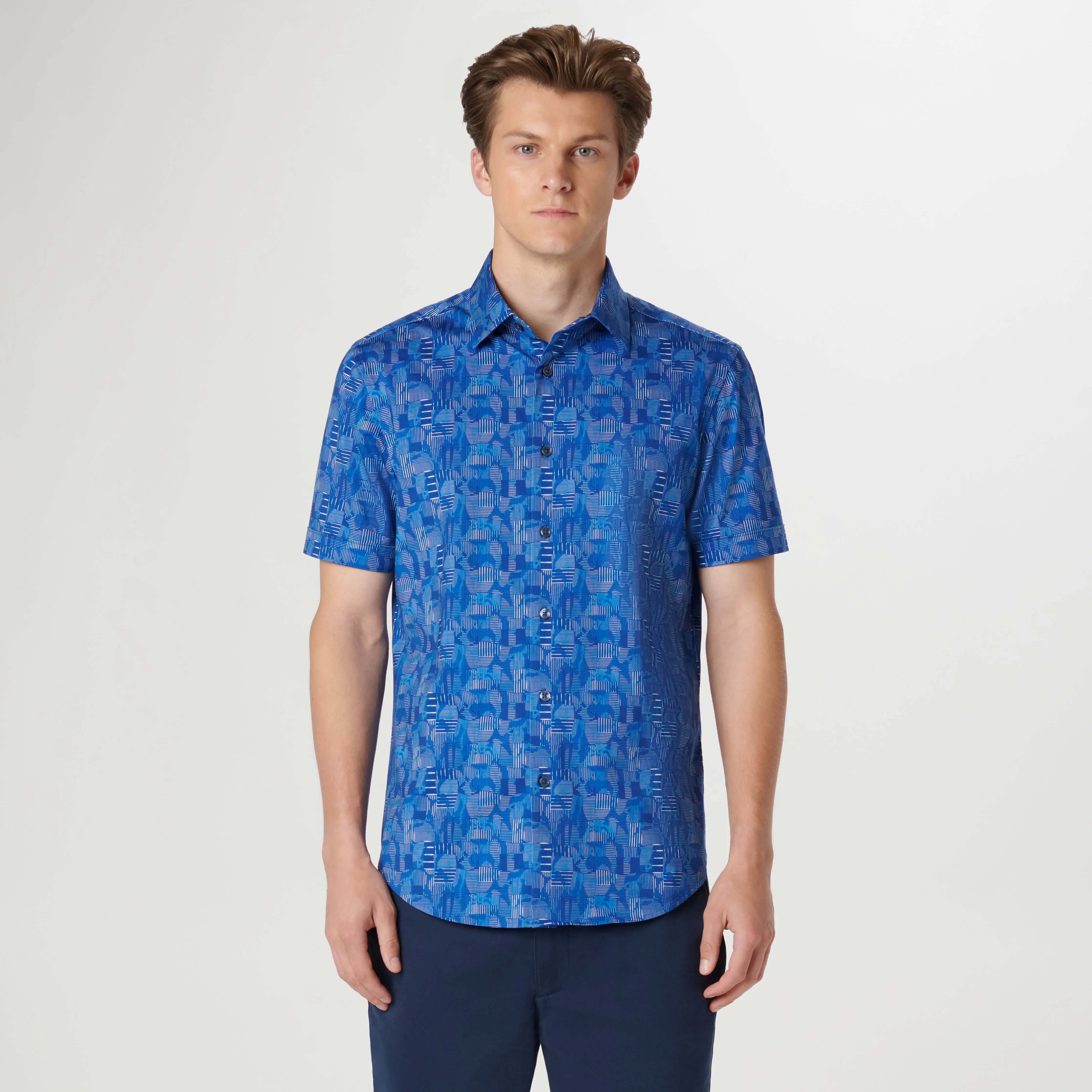 Miles Asymmetric Check OoohCotton Short Sleeve Shirt