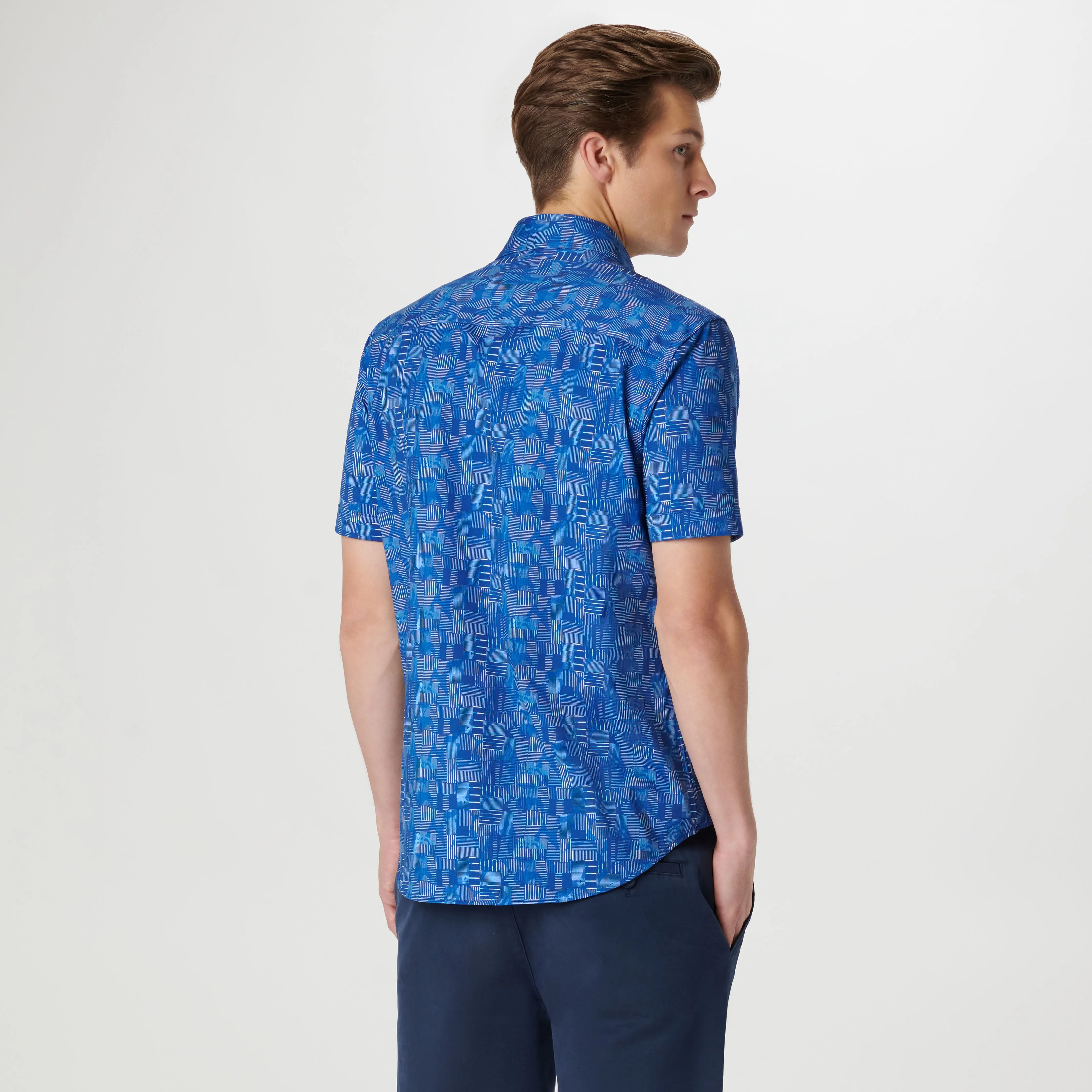 Miles Asymmetric Check OoohCotton Short Sleeve Shirt