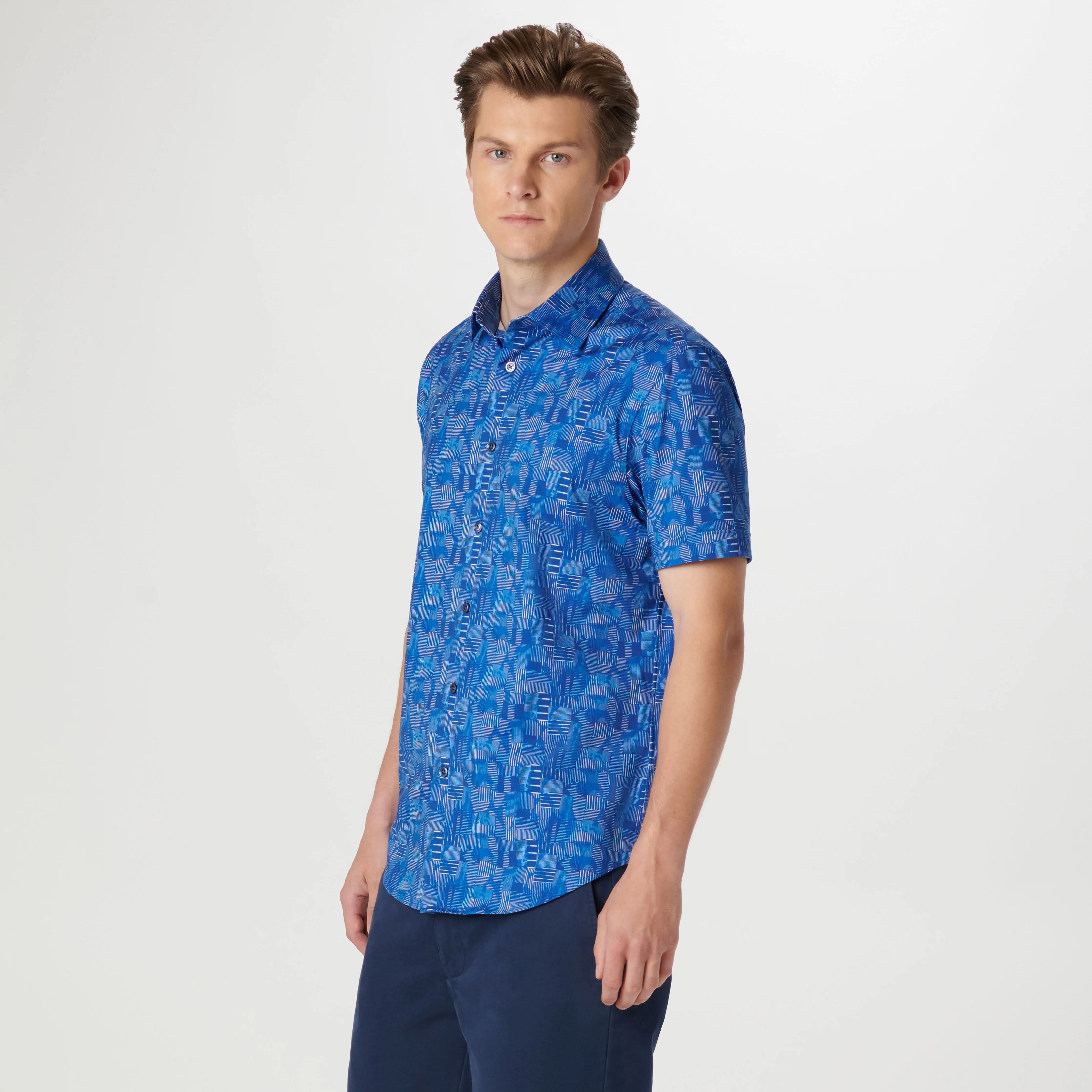 Miles Asymmetric Check OoohCotton Short Sleeve Shirt