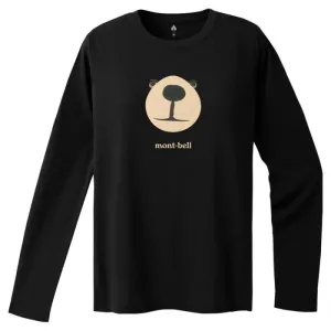 Montbell T-Shirt Women's Wickron Long Sleeve T Monta Bear Face - Everyday Hiking Trekking Firstlayer UV Cut
