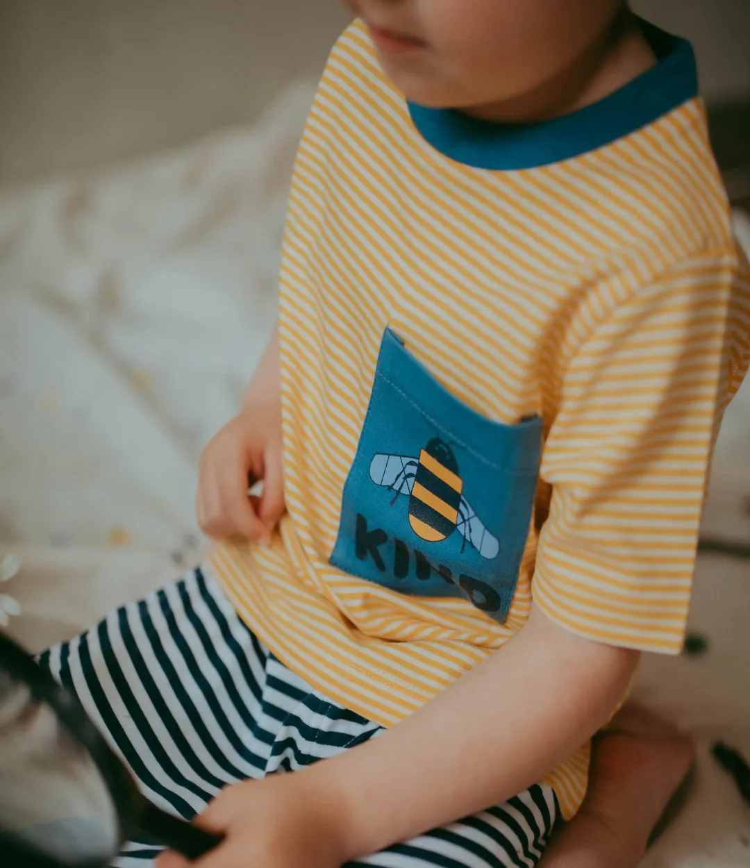 Multicoloured Bugs And Stripe Print T-Shirt - 2 Pack