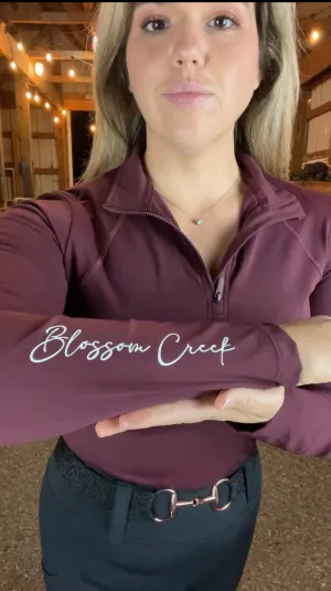 Natalie 1/4 Zip, Rosewood - Long Sleeve