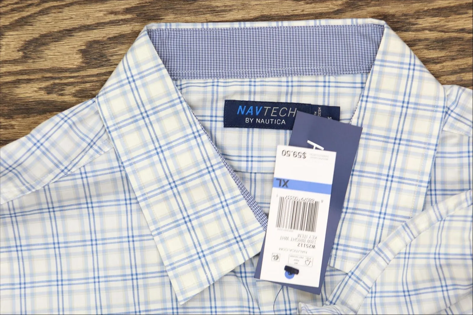 Nautica Navtech Performance Breathable Moisture-Wicking Short-Sleeve Plaid Shirt