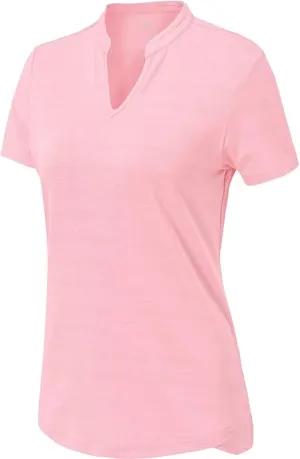 NEW JHMORP Women's Golf Shirts Quick Dry Short Sleeve Lightweight V Neck Tennis Sport Casual Polo Shirts Light Pink, Sz XL