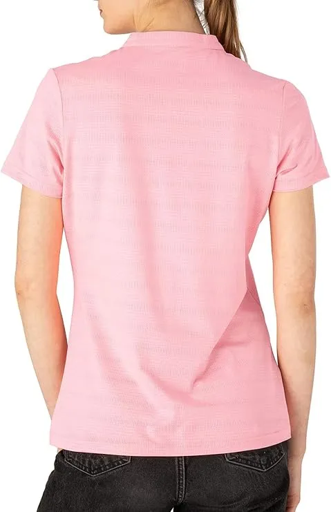 NEW JHMORP Women's Golf Shirts Quick Dry Short Sleeve Lightweight V Neck Tennis Sport Casual Polo Shirts Light Pink, Sz XL