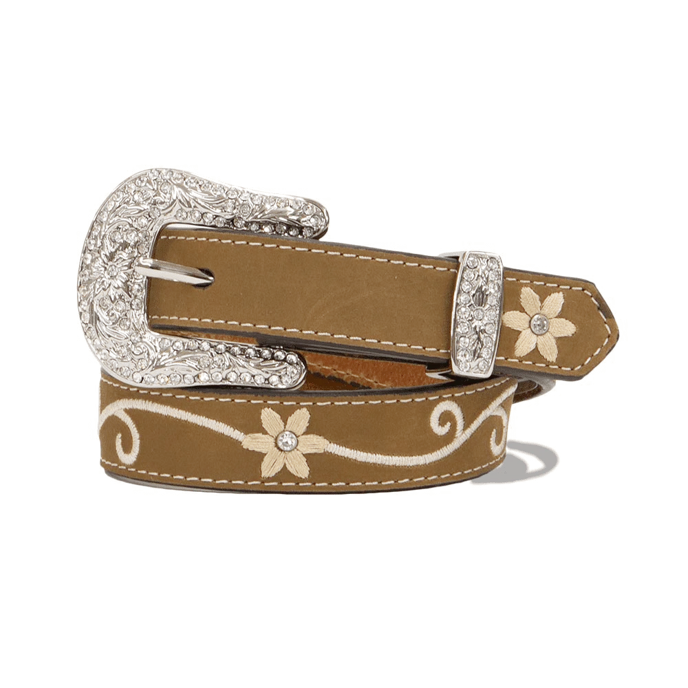 Nocona Embroidered Flower & Scroll Belt Girls