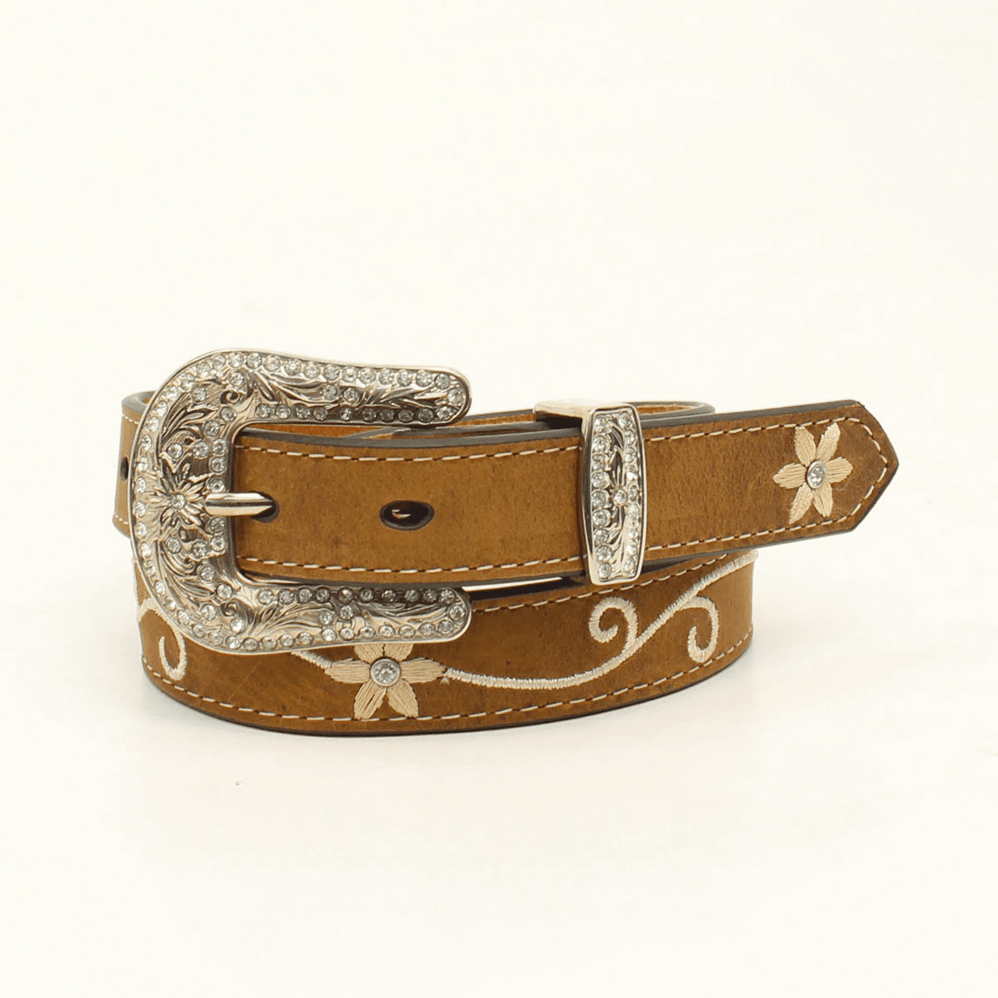 Nocona Embroidered Flower & Scroll Belt Girls