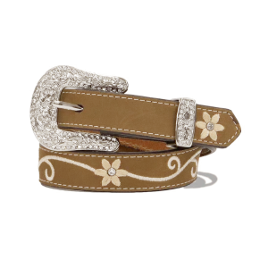 Nocona Embroidered Flower & Scroll Belt Girls