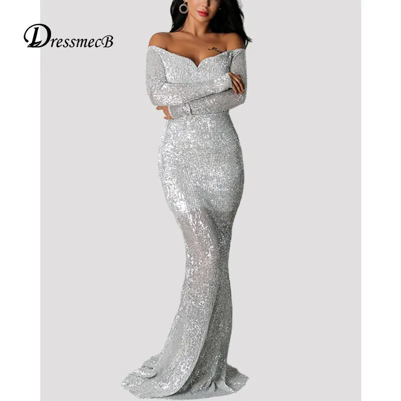 Off Shoulder Maxi Long Dress