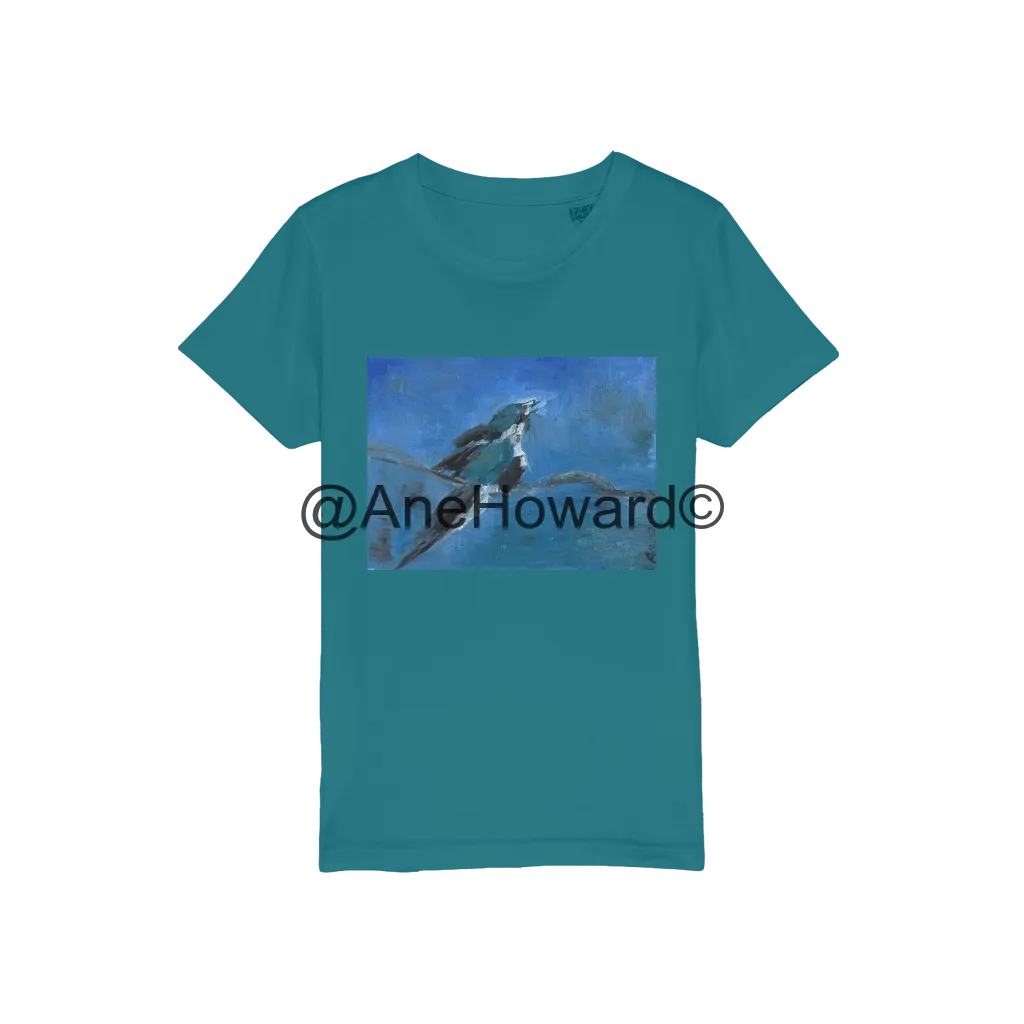 Organic Cotton Jersey Kids T-Shirt Blue Bird