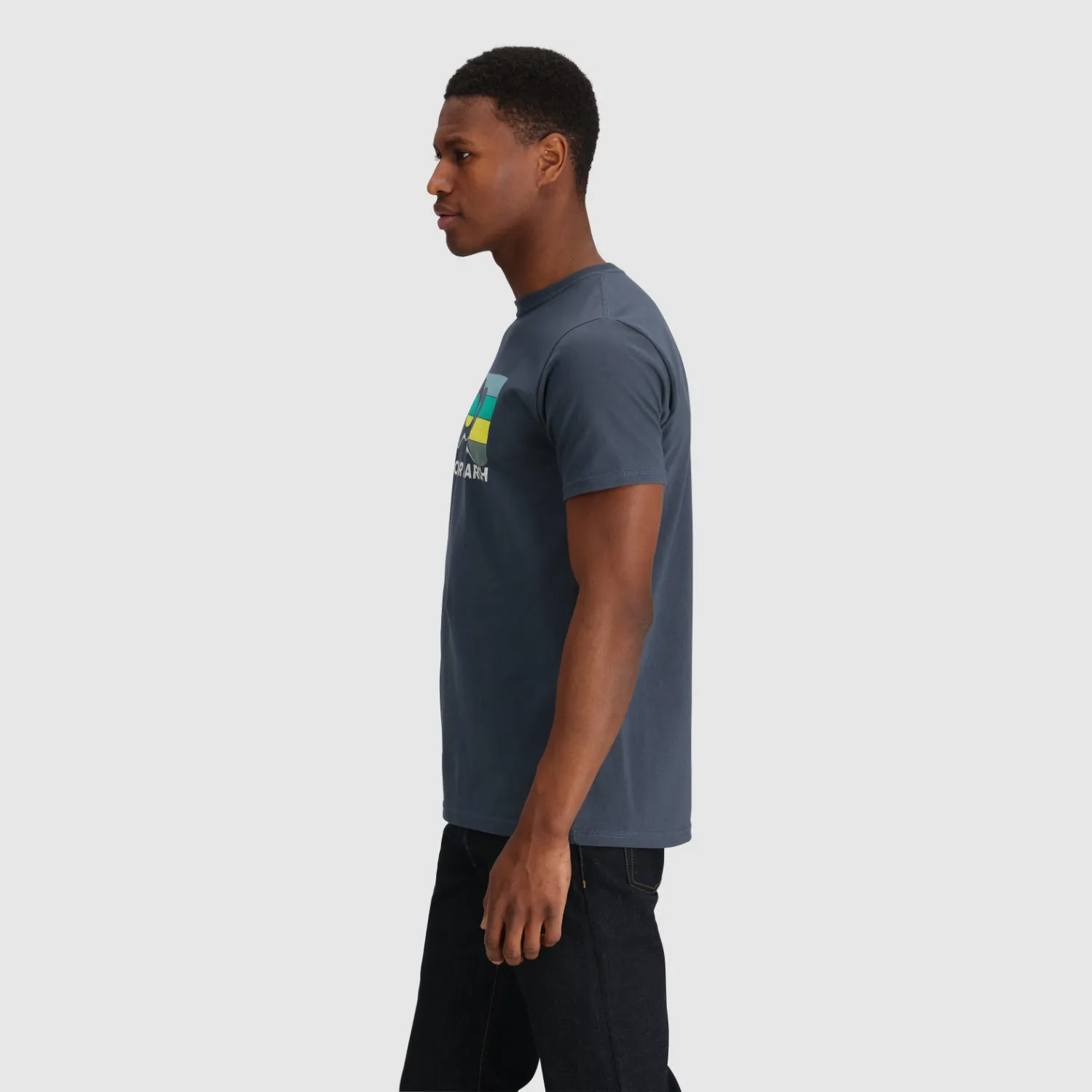 Outdoor Research Advocate Stripe Tee - Naval Blue/Verdant - Unisex (Size L)