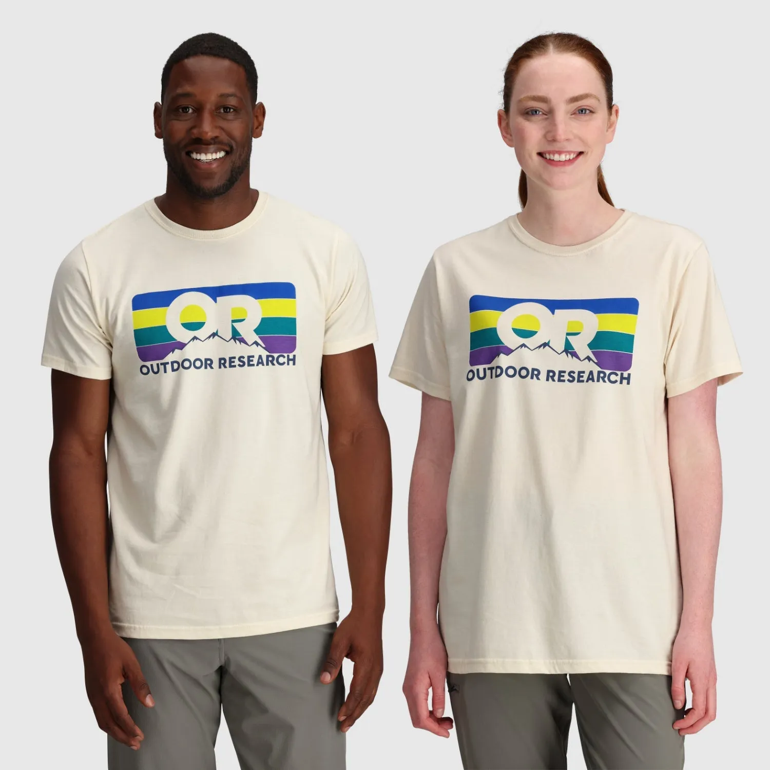 Outdoor Research Advocate Stripe Tee - Sand/Sulphur - Unisex (Size XL)