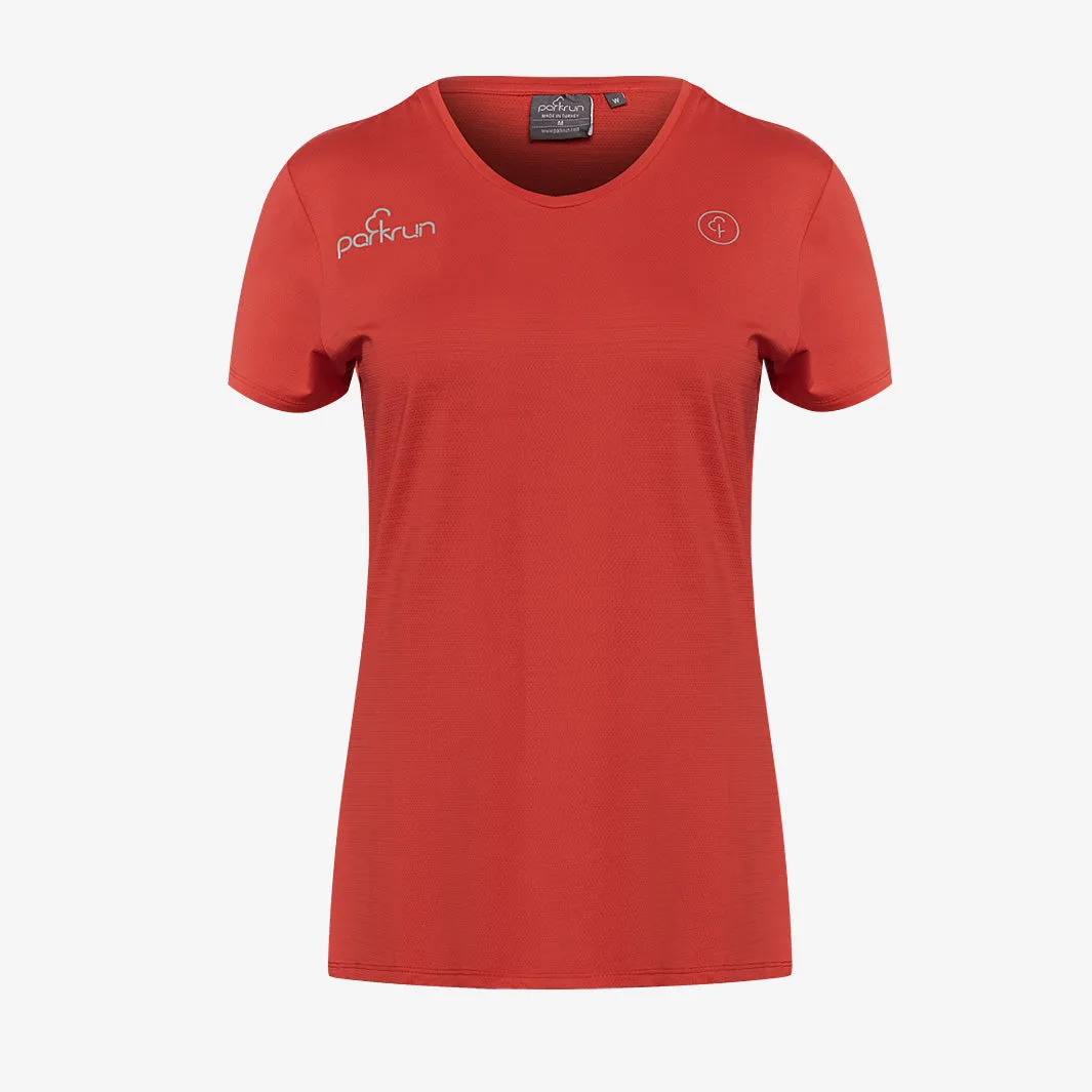 parkrun Milestone Women's Volunteer T-Shirt 50 - Red