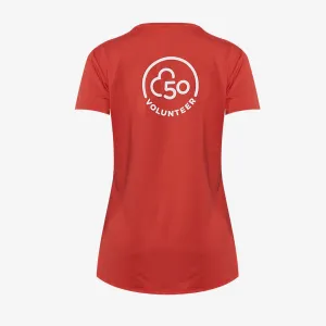 parkrun Milestone Women's Volunteer T-Shirt 50 - Red