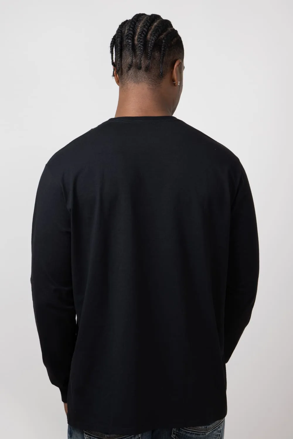 Patagonia Men’s Long Sleeve ’73 Logo Responsibili-Tee T-Shirt in Black | 37780-BLK