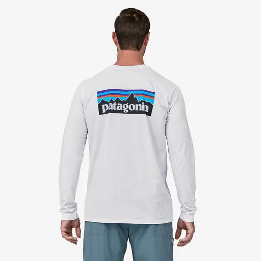 Patagonia - M's L/S P-6 Logo Responsibili-Tee - White