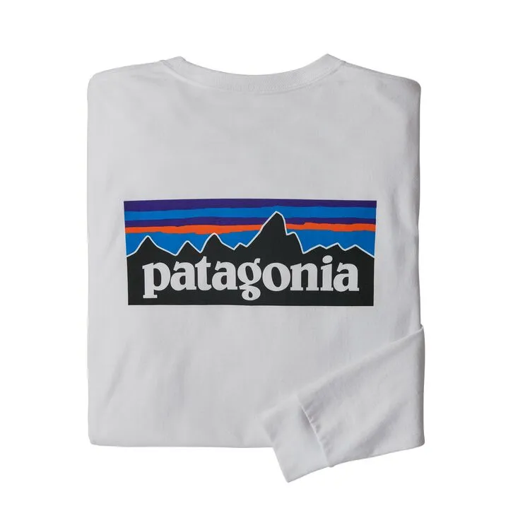 Patagonia - M's L/S P-6 Logo Responsibili-Tee - White