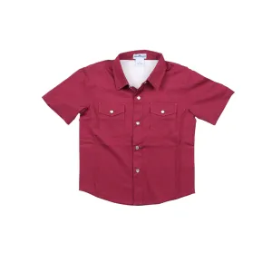 Pearl Snap Shirt | Maroon