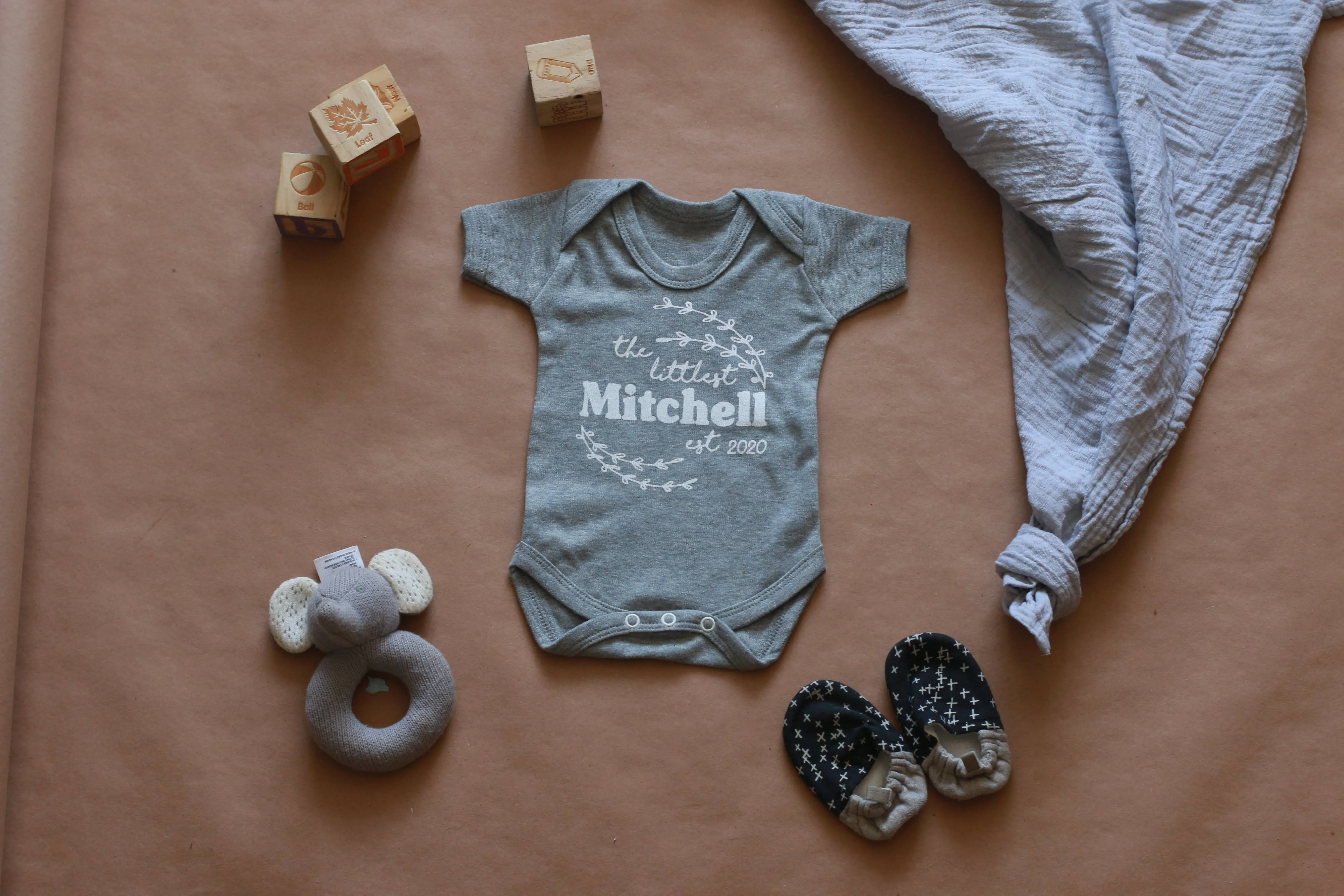 Personalised Surname Littlest Baby Vest