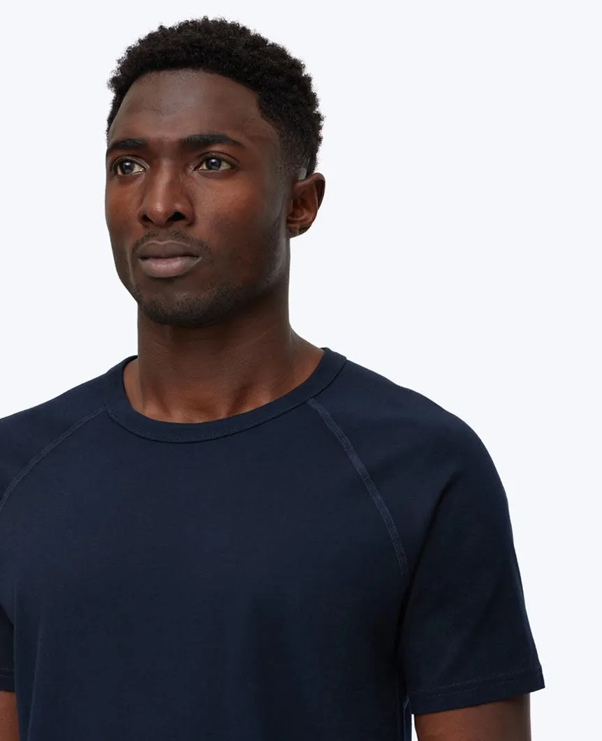 Pima Jersey Raglan T-shirt Navy
